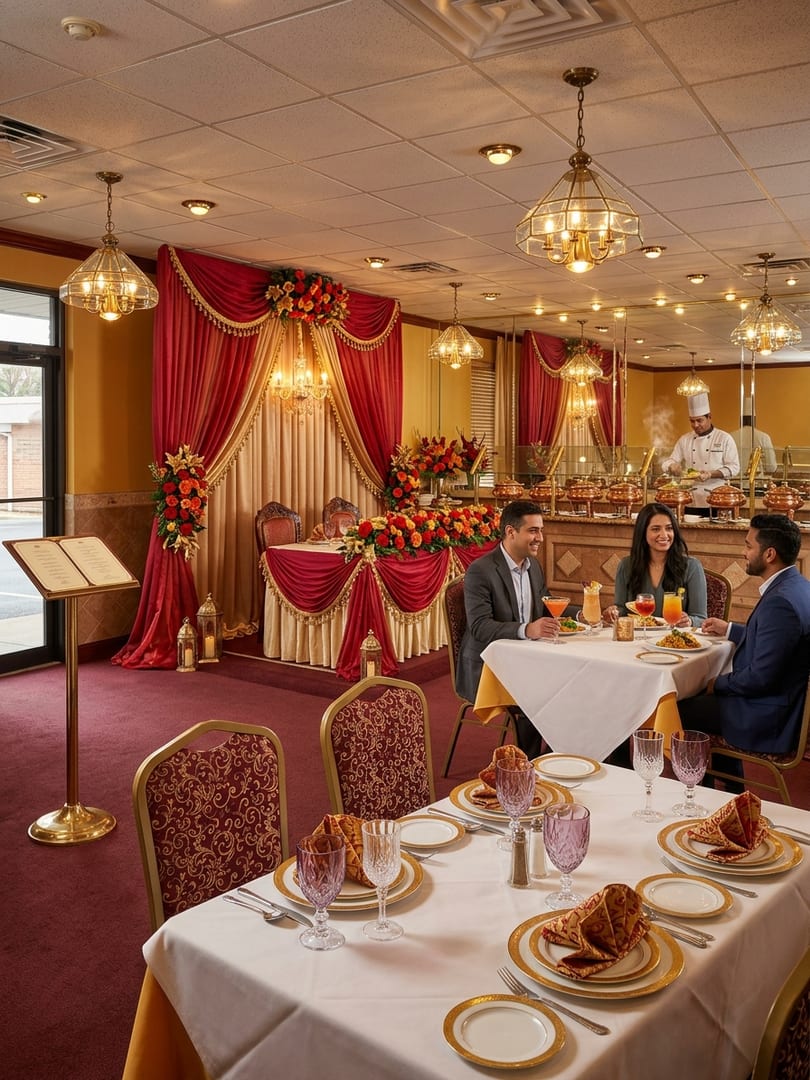 Elegant Indian buffet spread